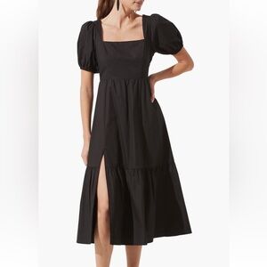 Black dress puff sleeve